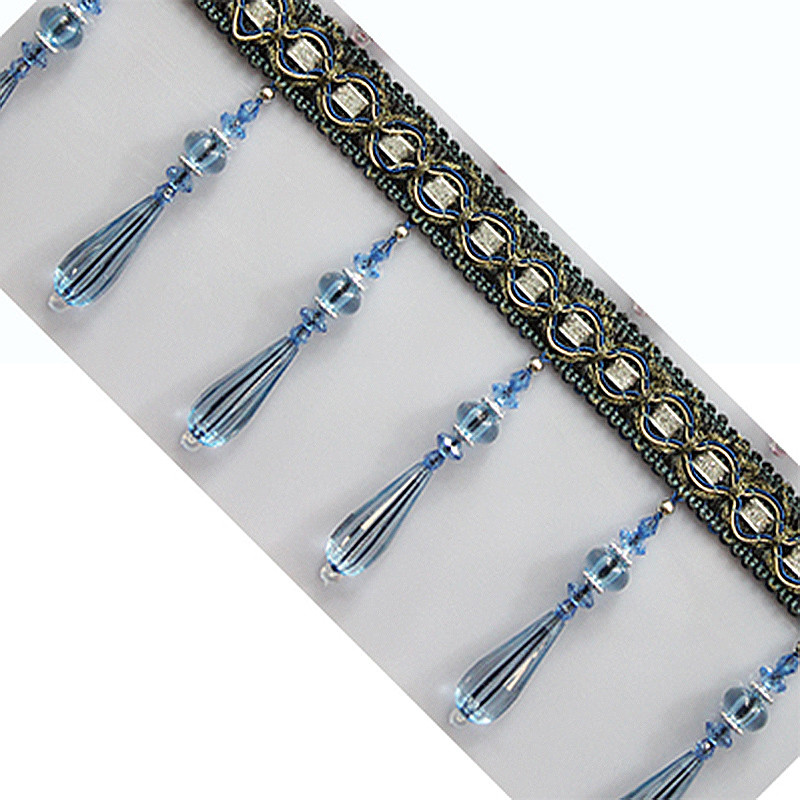 3 Meter Rhinestone Tassel Trim - Crystal Beaded Fringe For Decor White