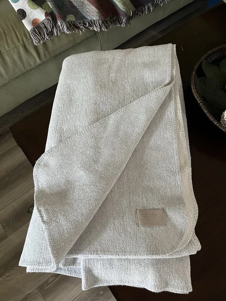 Manta Docofil Portugal Gris/Blanco Algodón 88x80 Foto 4 de 4