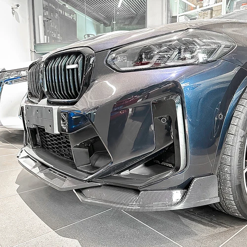 ABS Carbon Front Bumper Spoiler Lip Kit For BMW F97 X3M F98 X4M 2022 2023 2024 - Imagen 11 de 12