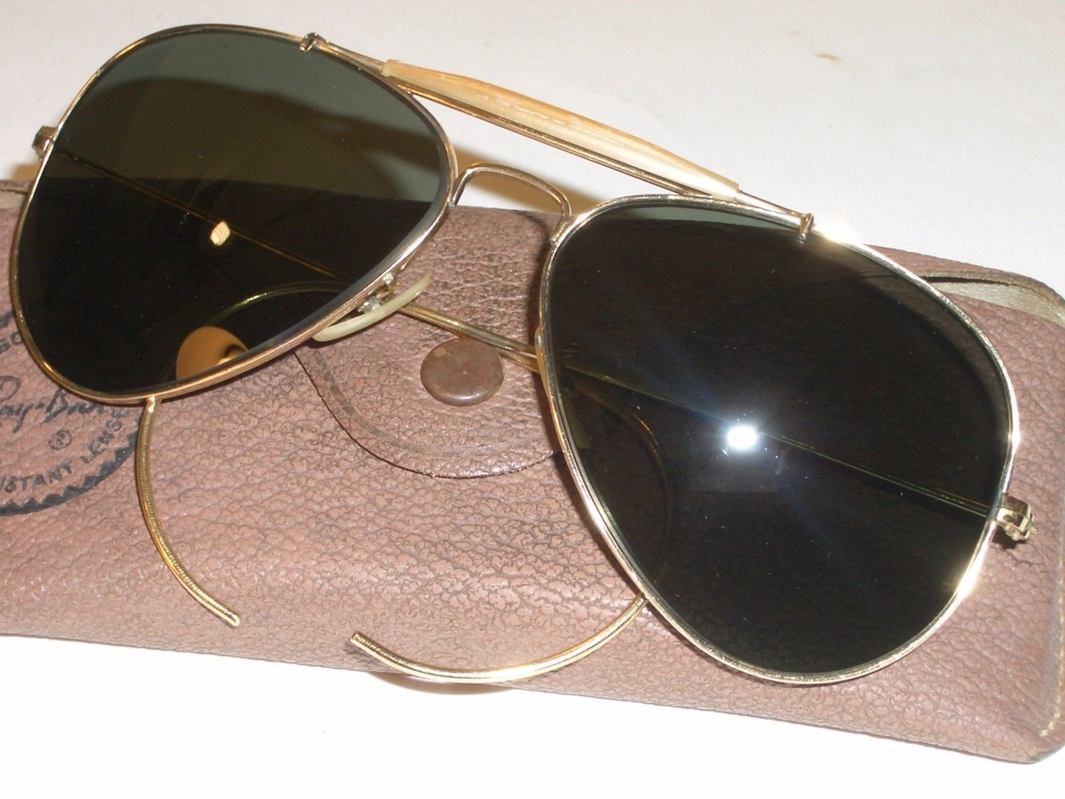 1960s 58[]14M VINTAGE B&L RAY BAN G15 WRAPAROUNDS OUTDOORSMAN