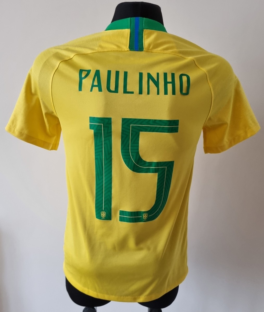 Brazil 2018 - 2019 Home football shirt Nike size S #15 Paulinho | eBay