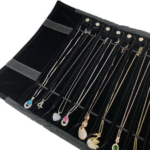 Portable Jewelry Roll Untangled Secure Necklace Travel Pouch Storage Bag Velvev3 - Picture 11 of 19