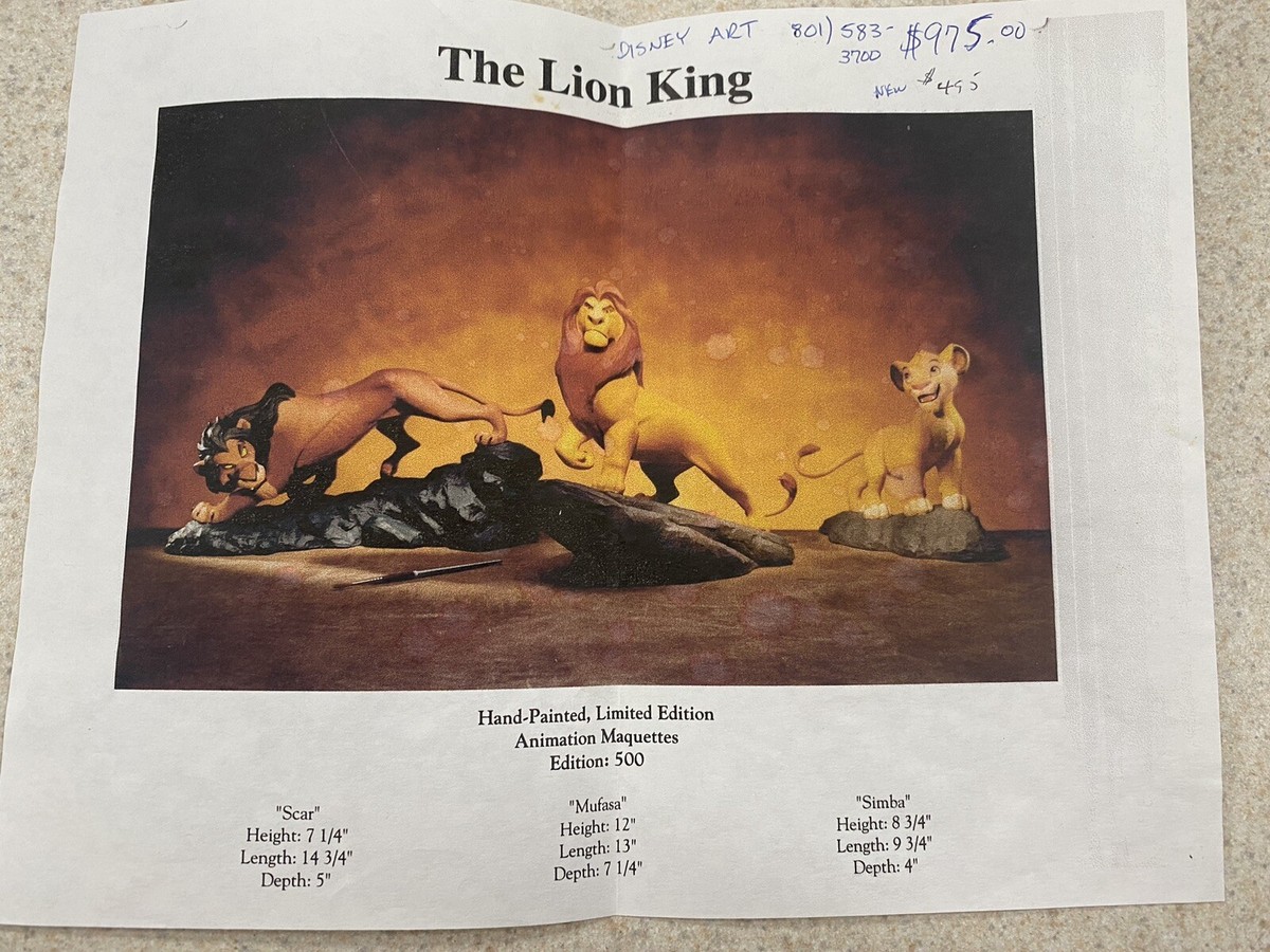 Walt Disney's The Lion King Mufasa Animation Maquette hand painted