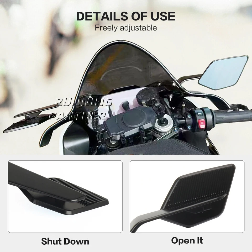 For BMW S1000RR 2019-2025 New Rearview Mirrors with LED Adjustable Wing Mirror - Image 4 of 4