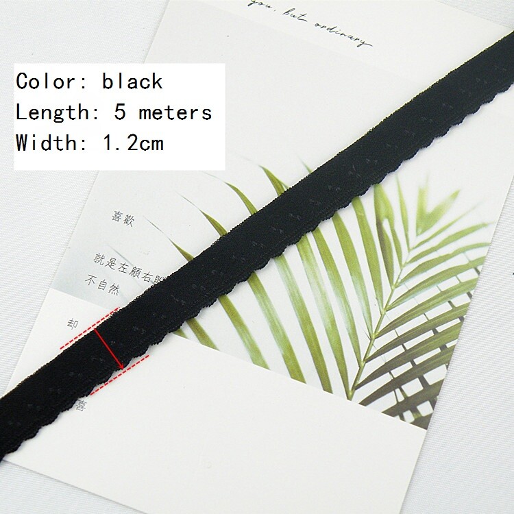 5M DIY Elastic Binding Tape Underwear Lace Edging Trim Sewing Craft Trims Decor