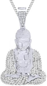Authentic The Buddha Charm Pendant Necklace In 14K Gold Plated