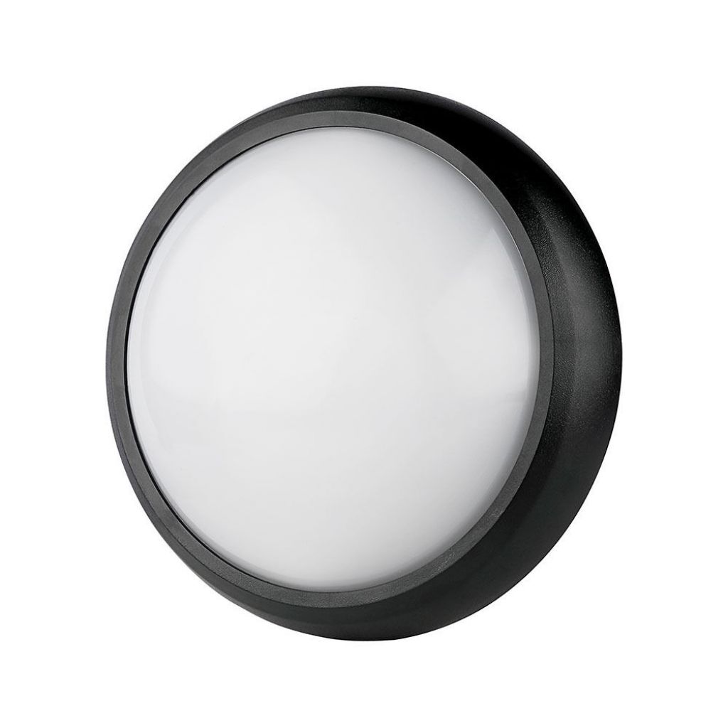 12w Dome Light Fitting Black Body Round 3000k Ip65