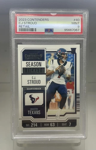 CJ Stroud. Rookie. Season Ticket. 2023 Contenders. Houston Texans PSA 9
