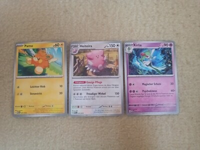 McDonalds Pokémon 2023 3 Karten: Pamo, Heitera, Kirlia.