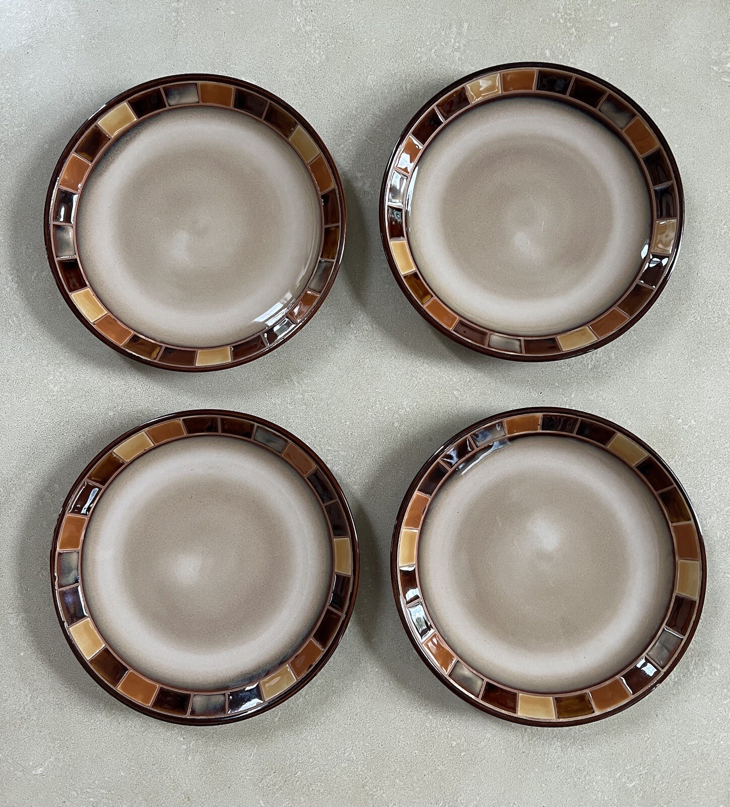 Gibson Elite Casa Estebana Brown Dinnerware 8.25&rdquo; Salad/Dessert Plates Set Of 4