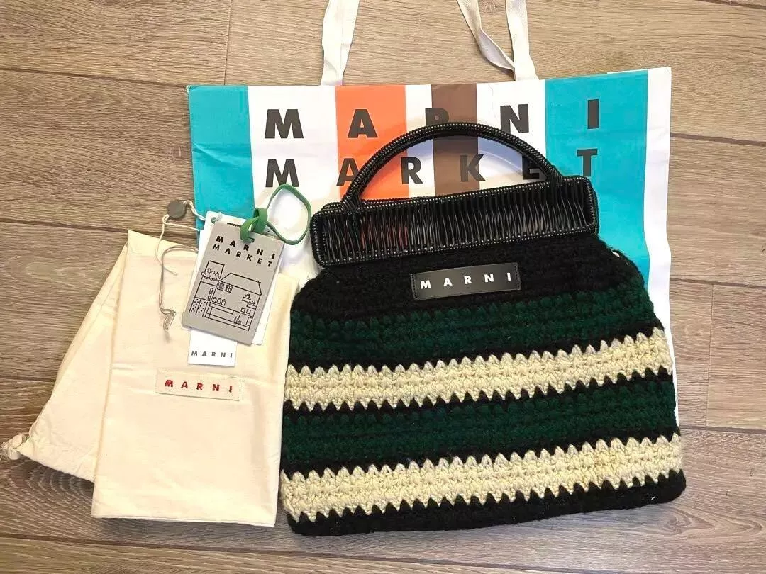 Marni Market Marni Knitted Crochet Wool Bag from Japan popular