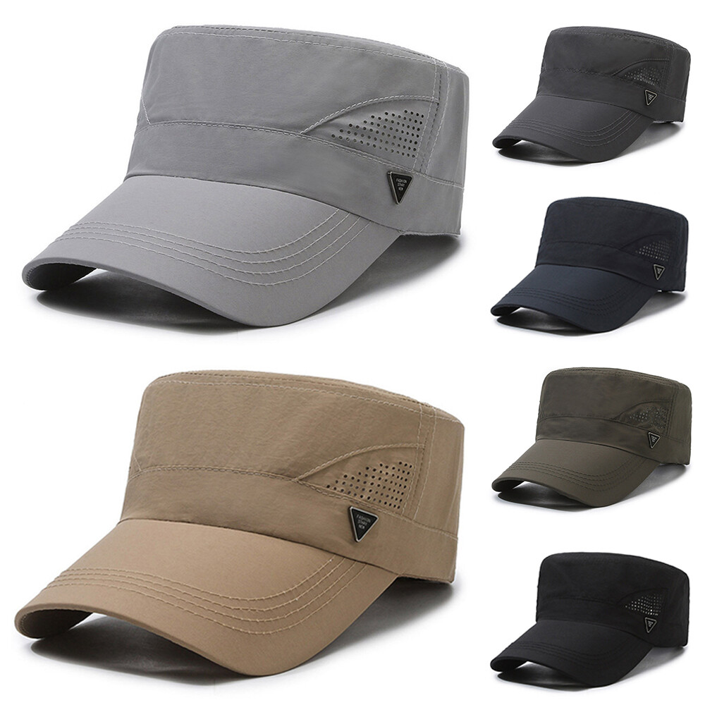 APL Cappello Uomo Piatto Cappello Esercito Cadetto Cappellino Protezione Solare Multicolore Puro Colore 