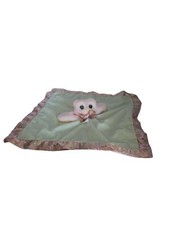 Bearington Baby Owl Lovey Mint Green Pink Paisley Satin Security Blanket 18"