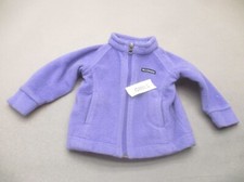 Columbia Size 6-12 MON Baby Purple Full Zip Pocket Fleece Outdoor Jacket 654
