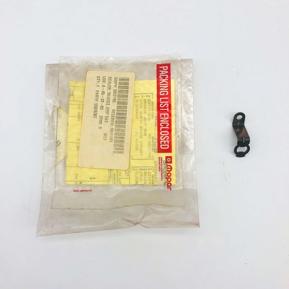 Mopar 55076307 Door Lock Cylinder Lever OEM NOS 97-02 Jeep Wrangler Open Foto 4 de 4