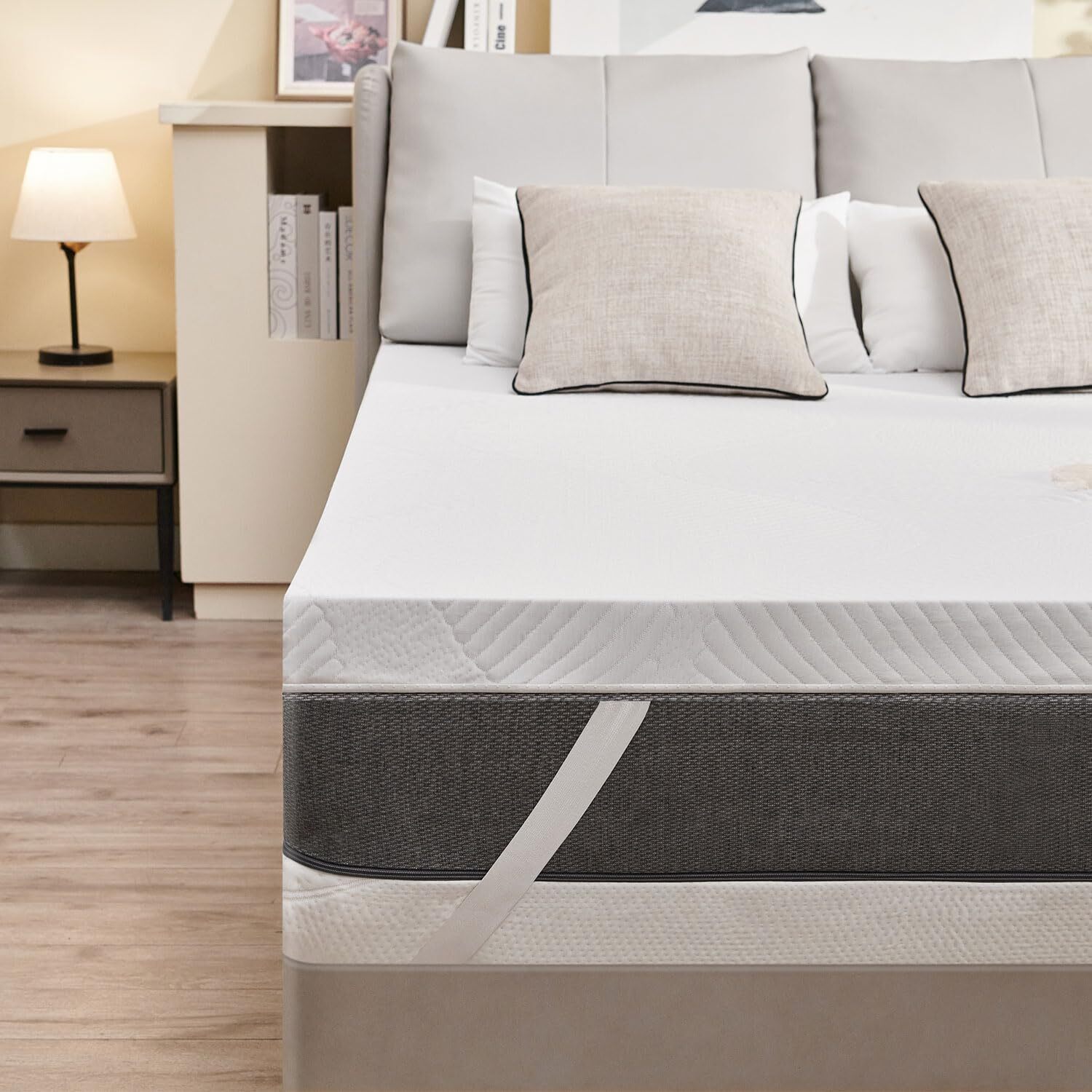 2 Inch Cooling Gel Memory Foam Mattress Topper, Ventilated High Density Pad f...