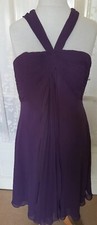 Halterneck Dress Chiffon Bridesmaid Prom Dress Purple 16-18  COAST BNWT