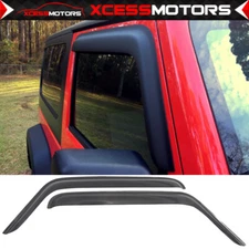Fits 07-18 Jeep Wrangler JK 2 Door Acrylic 2PCS Tape on Window Visors Sun Guards
