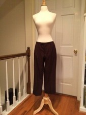 Jean Paul Gaultier High-Waisted Brown Wool/Silk Cropped Pants Size 42 / 8