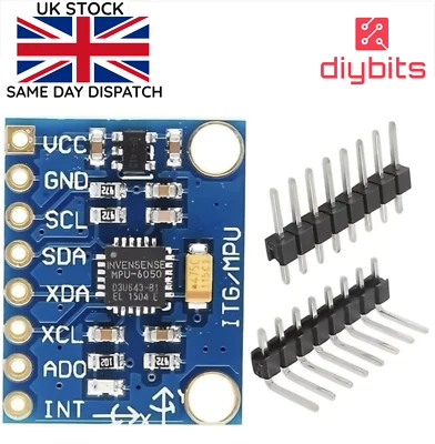 3 Axis GY-521 MPU-6050 MPU 6050 Gyroscope Accelerometer Module 3V-5V Arduino Pi