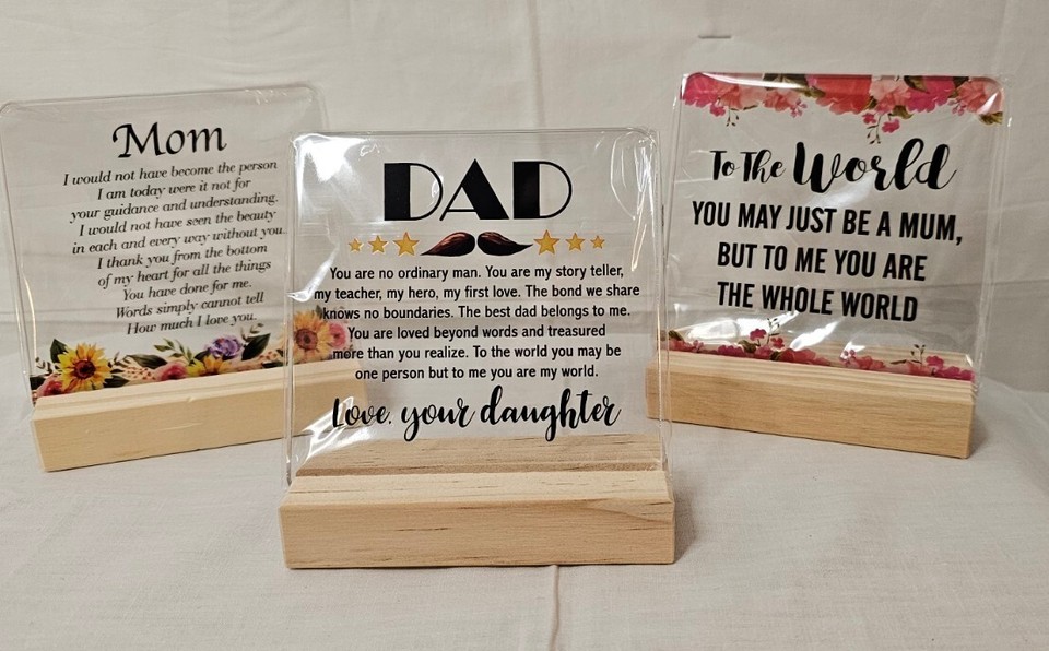 Dad Gifts From Daughter Father's Day Desk Decor Acrylic Desk... D7 eBay