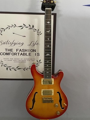 6 String Flame Maple Top PRS Semi Hollow Body Electric Guitar Mahogany Body