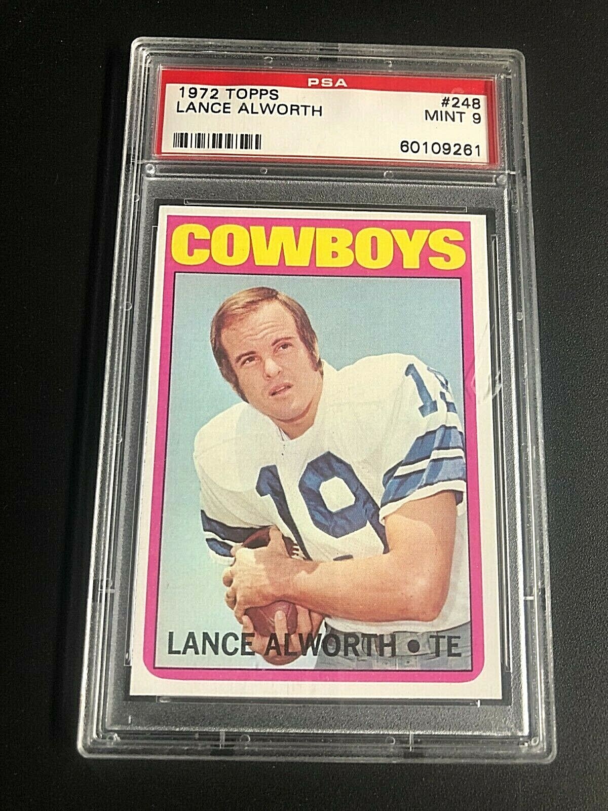 Lance Alworth 1972 Topps Football Card #248 Graded PSA 9 MINT Cowboys POP 20
