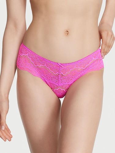 Victoria's Secret Dream Angels Lace Hipster Thong Panty Berry Pink Medium NEW - Picture 2 of 7