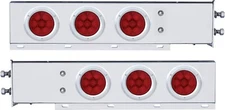 Stainless Rear Mud Flap Hanger red LED Lights Spring Loaded 2-1/2" spacing 61730