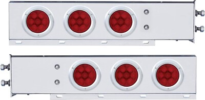 Stainless Rear Mud Flap Hanger red LED Lights Spring Loaded 2-1/2'' spacing 61730