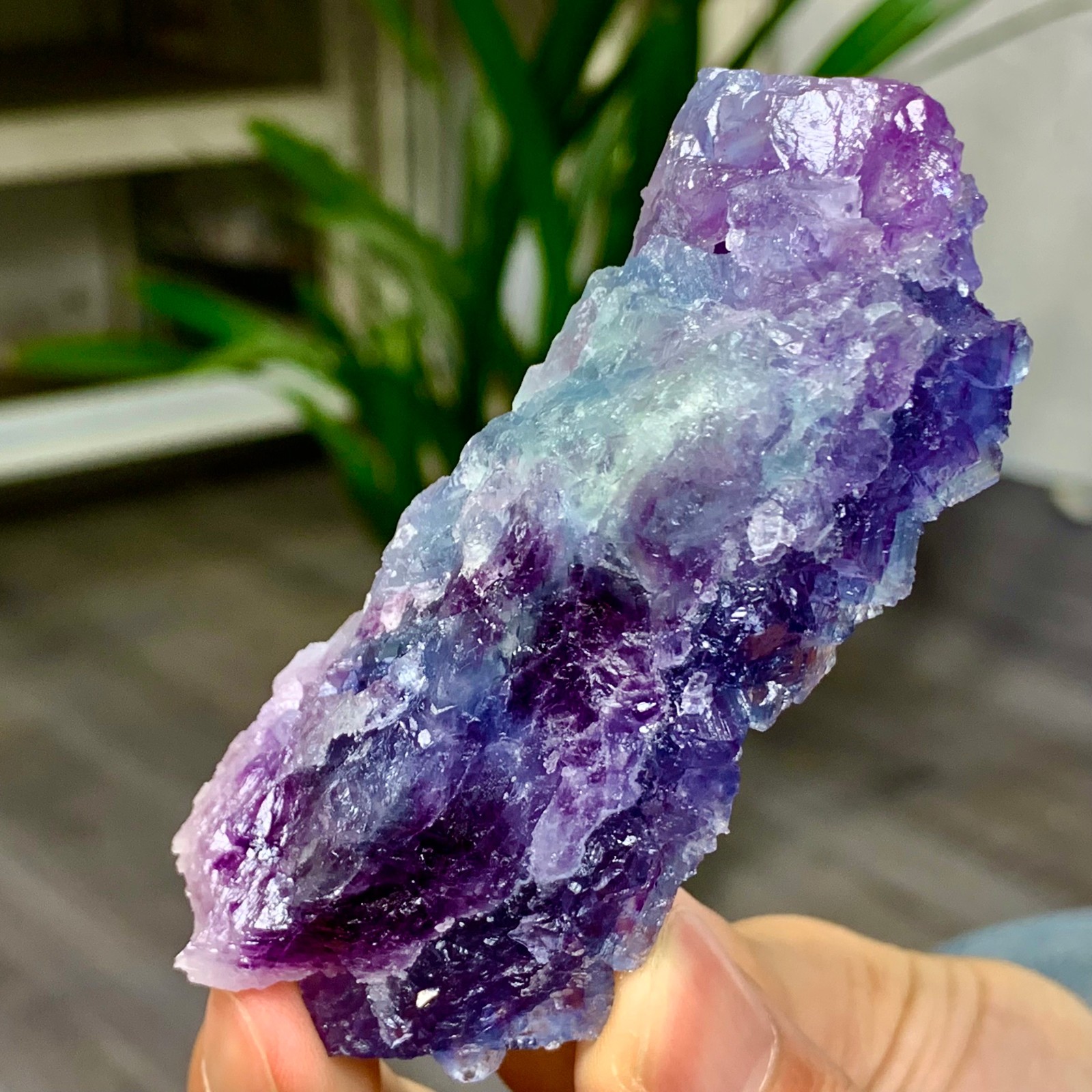 121G Rare Blue-Purple Cubic Fluorite Crystal Specimen from China