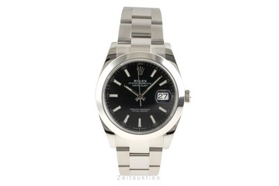 Rolex Datejust 41 Black Dial Oyster Stahl Automatik Herrenuhr 126300 B&P 2019