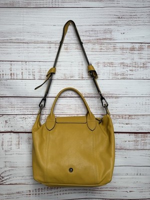 Longchamp Le Pliage Cuir Mustard Small Shoulder Bag (B-445) | eBay