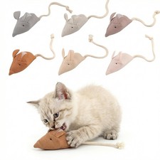 6 PCS Catnip Mice Toys Small Interactive Fabric Mouse Indoor Cat Kitten Play