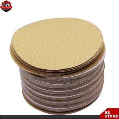 100Pcs 6'' 180 Grit NO-Hole High PrecisionHook Loop Pads Sanding Disc Flocking
