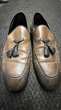 Ermenegildo Zegna Men’s Size 9 Dark Brown Leather Loafers Shoes