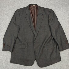 Oak Hill Blazer Mens 54 Brown Plaid Polyester Rayon Sport Coat Jacket Tweed