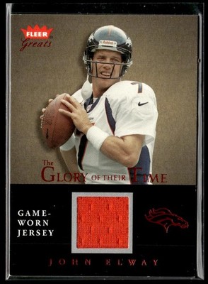 2004 Fleer Greats of the Game John Elway Glory of Their Time Game Used Red HS