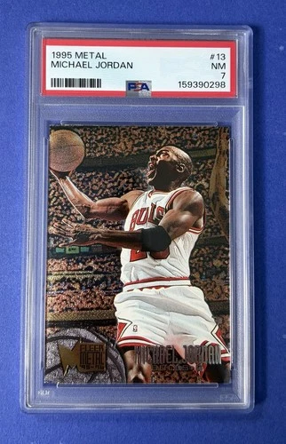 1995 Metal Michael Jordan Chicago Bulls #13 PSA 7 NM