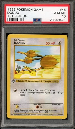 Pokemon Doduo Base Set Shadowless 1st Edition #48 PSA 10 Gem Mint