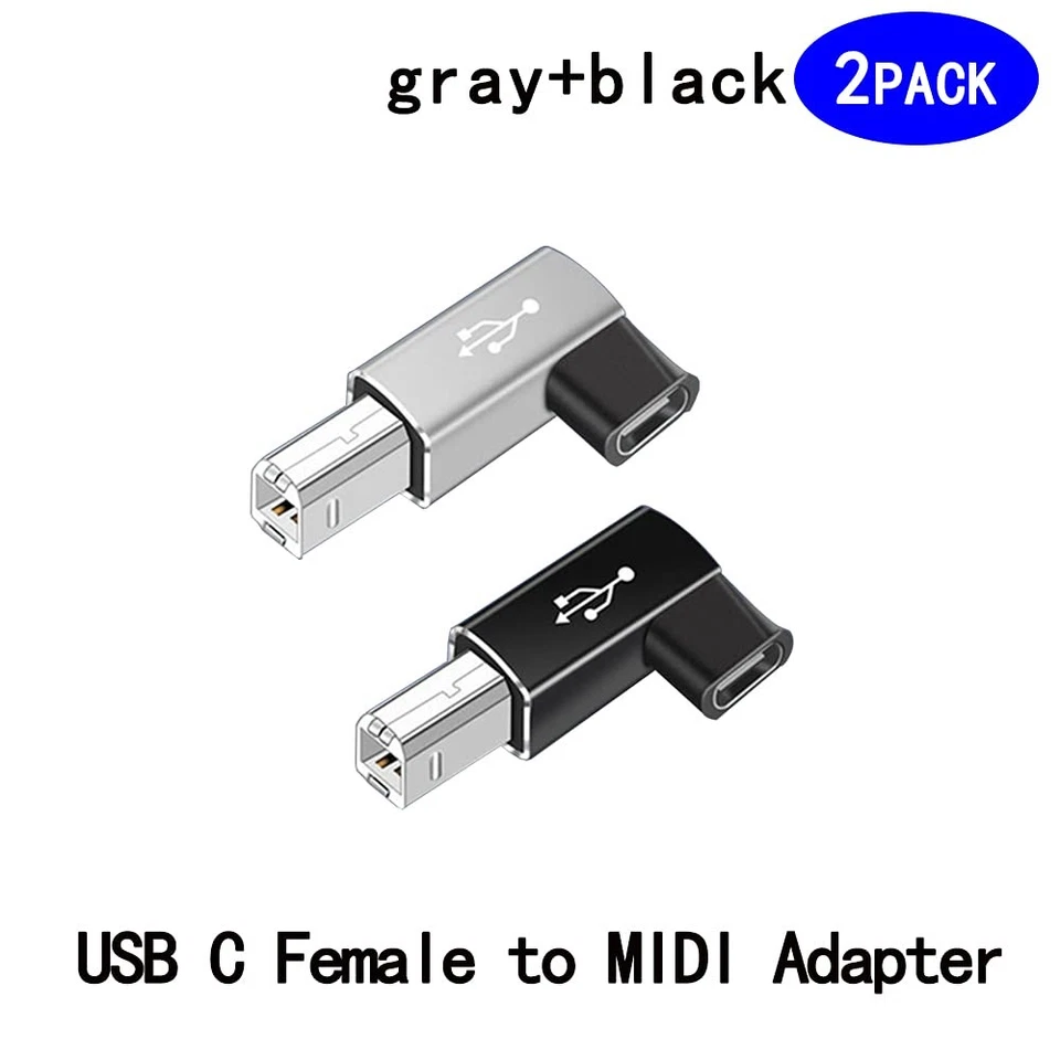 rgzhihuifz USB C Female to Midi 90 Degree Adapter, 2Pack Female USB C to Male... - Image 2 of 4