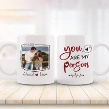 You Are My Person Mug, Custom Couple Photo Ceramic Mug, Gift for Girlfriend