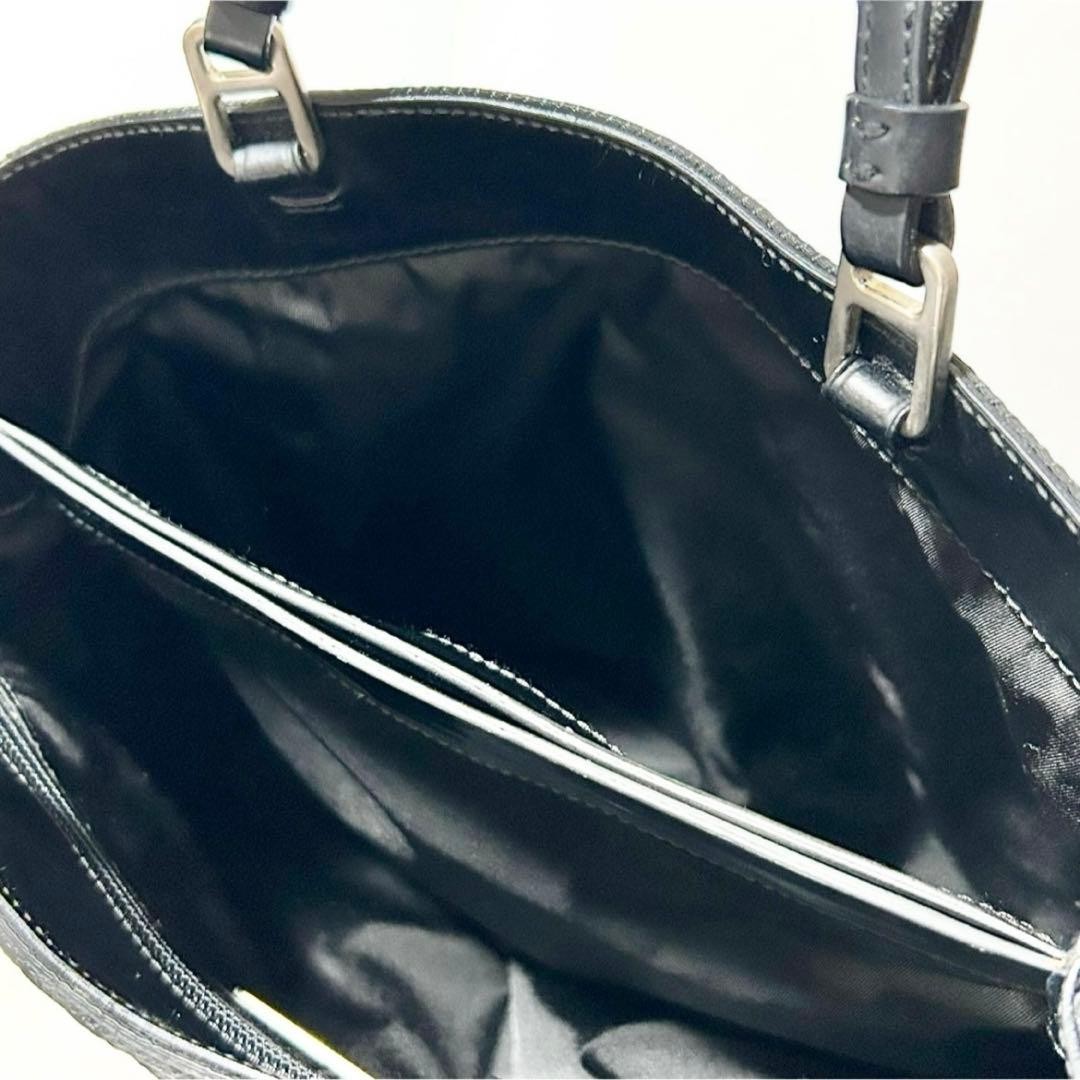 PRADA Leather Tote Bag Black Authentic Women's Handbag Excellent Condition thumbnail 14