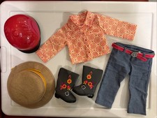 Set Of American Girl Doll Saige  s Parade Outfit Plus Parade Hat  Helmet
