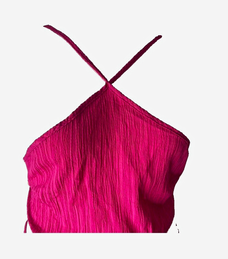 SheIn Pink Solid Halter Strappy Open Back Tie Maxi Dress Women’s XL