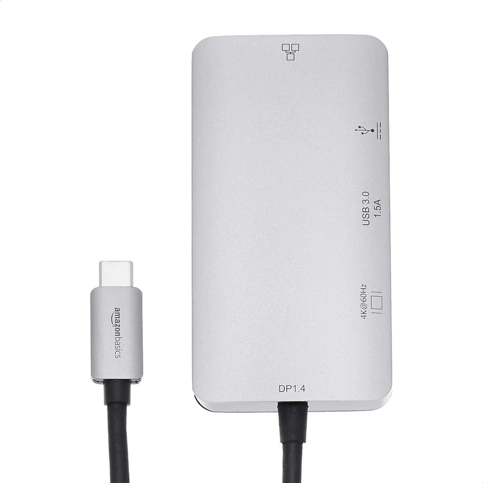Amazon Basics 4-In-1 USB C Adapter with USB-C to HDMI, Ethernet Port, USB 3.0 an - Image 2 of 4
