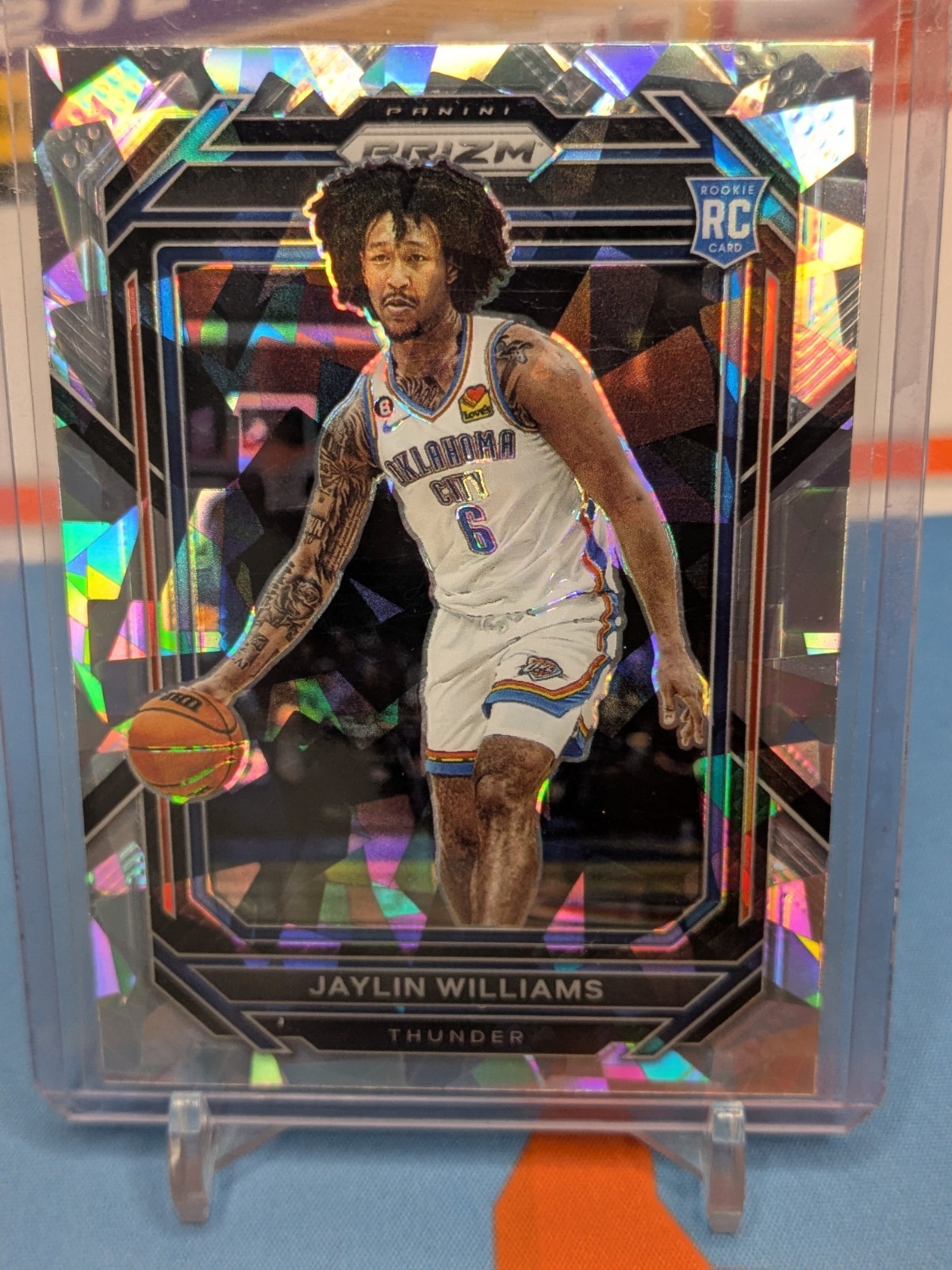 2022-23 Panini Prizm Jaylin Williams Rookie Ice Prizm #247 Oklahoma City Thunder