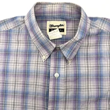 Wrangler Riata Men's Short Sleeve Multicolor Western Rodeo L Button Down Pocket