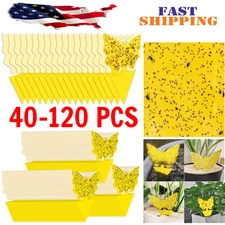 120pcs Sticky Fruit Fly Traps, Fungus Gnat Killer Trap use for Indoor Outdoor