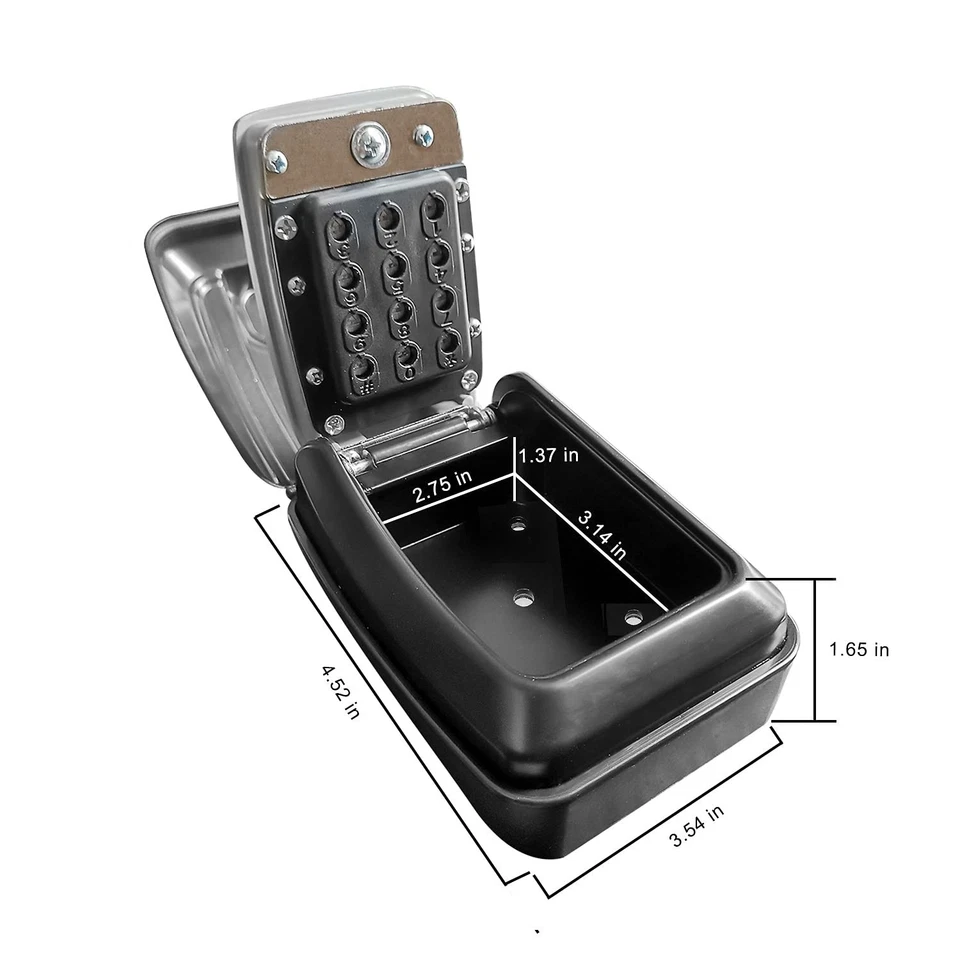 SISAV Push Button Lock Box,Outdoor Wall Mounted Key Storage Box - Image 3 of 4